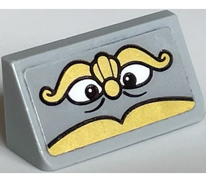 LEGO Medium Stone Gray Slope 1 x 2 (31°) with Eyes and Face Sticker (85984)