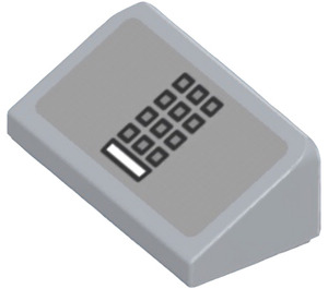 LEGO Medium Stone Gray Slope 1 x 2 (31°) with Keypad Sticker (85984)