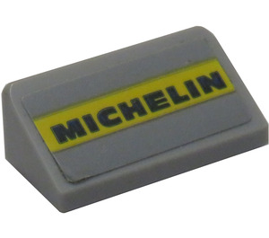 LEGO Medium Stone Gray Slope 1 x 2 (31°) with 'MICHELIN' Sticker (85984)