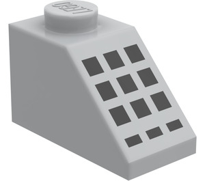 LEGO Medium Stone Gray Slope 1 x 2 (45°) with 9 + 3 Black Buttons (3040)