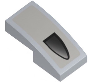 LEGO Medium Stone Gray Slope 1 x 2 Curved with Air Intake (Right) Sticker (3593)