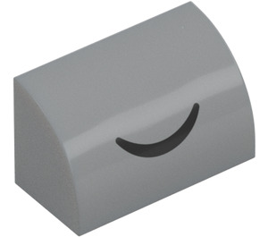 LEGO Medium Stone Gray Slope 1 x 2 Curved with Smile Line (106102 / 106107)