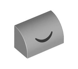 LEGO Medium Stone Gray Slope 1 x 2 Curved with Smile Line (106102 / 106107)
