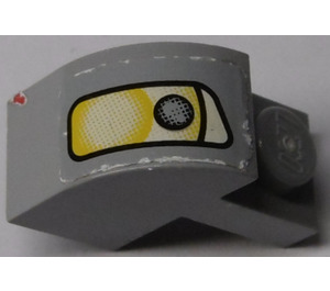 LEGO Medium Stone Gray Slope 1 x 2 x 1.3 Curved with Plate with Headlight (Right) Sticker (6091)