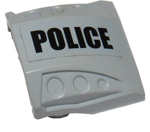 LEGO Gris pierre moyen Pente 1 x 2 x 2 Incurvé avec Dimples avec "Police" (La gauche) Autocollant (44675)