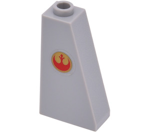 LEGO Medium Stone Gray Slope 1 x 2 x 3 (75°) with Rebel Alliance Sticker with Hollow Stud (4460)