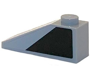 LEGO Medium Stone Gray Slope 1 x 3 (25°) with Black Trapezoid right Sticker (4286)