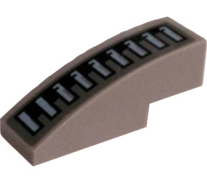 LEGO Gris pierre moyen Pente 1 x 3 Incurvé avec Sith Infiltrator Light Grille (La gauche) Autocollant (50950)