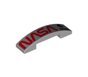 LEGO Medium Stone Gray Slope 1 x 4 Curved Double with 'NASA' (78239 / 93273)