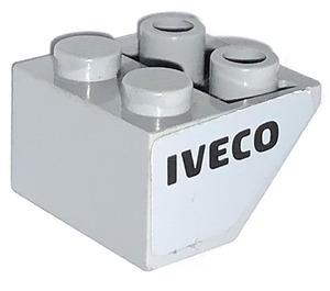 LEGO Medium Stone Gray Slope 2 x 2 (45°) Inverted with 'IVECO' (Left) Sticker with Flat Spacer Underneath (3660)