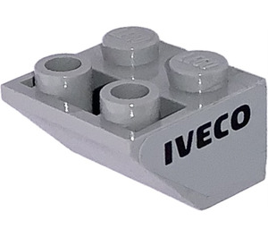 LEGO Medium Stone Gray Slope 2 x 2 (45°) Inverted with 'IVECO' (Right) Sticker with Flat Spacer Underneath (3660)