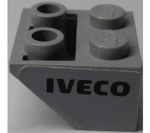 LEGO Mittleres Steingrau Steigung 2 x 2 (45°) Invertiert mit 'IVECO' (Recht) Aufkleber mit flachem Abstandshalter darunter (3660)