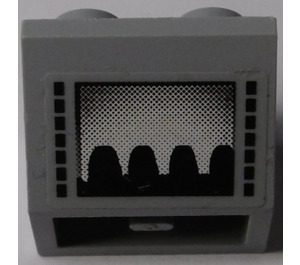 LEGO Medium Steengrijs Helling 2 x 2 (45°) Omgekeerd met Power Generator Silhouette Sticker met platte afstandsring eronder (3660)