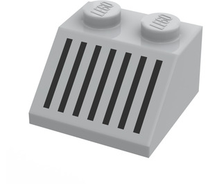 LEGO Medium Stone Gray Slope 2 x 2 (45°) with Black Grille (60186 / 69607)