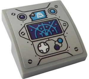 LEGO Gris pierre moyen Pente 2 x 2 Incurvé avec Radar Screen, Buttons et Sprite Autocollant (15068)
