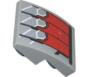 LEGO Gris pierre moyen Pente 2 x 2 x 0.7 Incurvé Inversé avec Backplate of Falcon Armor Wings (Droite) Autocollant (32803)