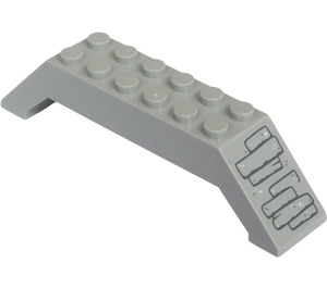 LEGO Gris pierre moyen Pente 2 x 2 x 10 (45°) Double avec Stone Modèle Autocollant (30180)