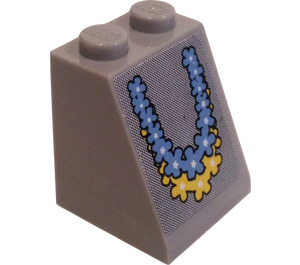 LEGO Medium Steengrijs Helling 2 x 2 x 2 (65°) met Lei Garlands Sticker met buis aan de onderzijde (3678)