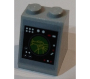 LEGO Gris pierre moyen Pente 2 x 2 x 2 (65°) avec Radar screen 2 Autocollant avec tube inférieur (3678)