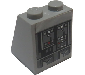 LEGO Medium Stone Gray Slope 2 x 2 x 2 (65°) with Star Destroyer Circuits/Panels Sticker with Bottom Tube (3678)