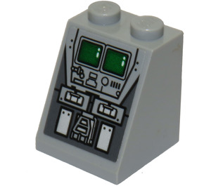 LEGO Gris pierre moyen Pente 2 x 2 x 2 (65°) avec SW AT-ST Monitors et Control Console Autocollant avec tube inférieur (3678)