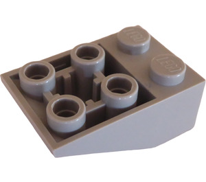 LEGO Medium Stone Gray Slope 2 x 3 (25°) Inverted with Connections between Studs (2752 / 3747)