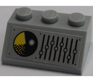LEGO Medium Steengrijs Helling 2 x 3 (45°) met Radar, Equalizer Sticker (3038)