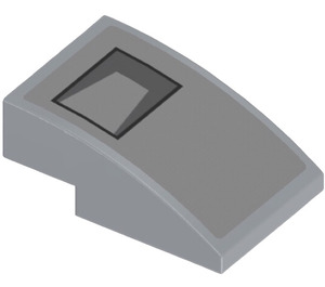 LEGO Medium Stone Gray Slope 2 x 3 Curved with Vent (Right) Sticker (24309)