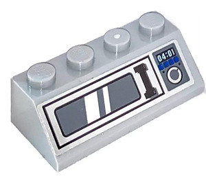 LEGO Gris pierre moyen Pente 2 x 4 (45°) avec Microwave Autocollant avec surface rugueuse (3037)