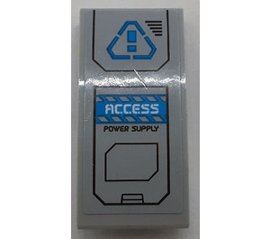 LEGO Medium Stone Gray Slope 2 x 4 Curved with 'ACCESS' and 'Power Supply' Door Sticker (93606)