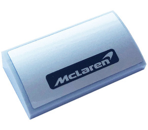 LEGO Medium Stone Gray Slope 2 x 4 Curved with Logo 'MCLAREN' Sticker with Bottom Tubes (88930)