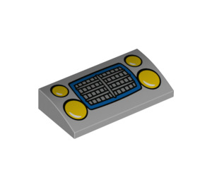 LEGO Gris pierre moyen Pente 2 x 4 Incurvé avec Jaune Auto Headlights et Argent Grille sans tubes internes (6106 / 78351)