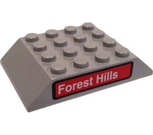 LEGO Gris pierre moyen Pente 4 x 6 (45°) Double avec Forest Hills Train Autocollant (32083)
