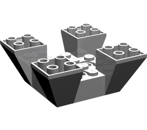 LEGO Medium Stone Gray Slope 6 x 6 x 2 (65°) Inverted Quadruple (30373)