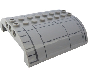 LEGO Gris pierre moyen Pente 8 x 8 x 2 Incurvé Double avec Hatch Modèle of SW Resistance Bomber sur Both Sides Autocollant (54095)