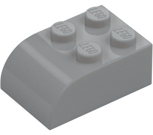 LEGO Grigio pietra medio Pendenza Mattoncino 2 x 3 con Parte superiore curva (6215)