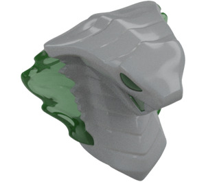 LEGO Medium Stone Gray Snake Head with Transparent Green (41201)