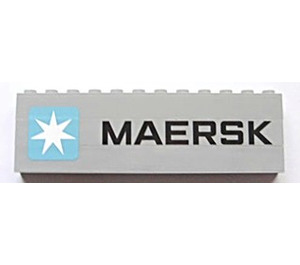 레고 미디엄 스톤 그레이 Stickered Assembly of three 1x12 Bricks, with MAERSK and Maersk Logo Sticker