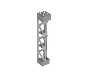 LEGO Medium Stone Gray Support 2 x 2 x 10 Girder Triangular Vertical (Type 4 - 3 Posts, 3 Sections) (4687 / 95347)