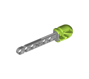 LEGO Medium Stone Gray Technic Arrow with Soft Lime Rubber End (57028)