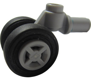 LEGO Medium Stone Gray Technic Pin with Wheels Holder with Wheel Rim Ø8 x 6.4 without Side Notch with Tire Smooth