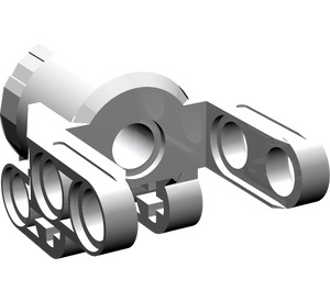 LEGO Medium Stone Gray Technic Power Functions Linear Actuator Bracket Hinged Mount (61904 / 65767)