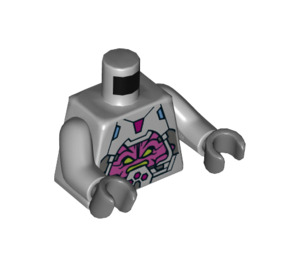 LEGO Medium steengrijs The Kraang Medium Stone Grijs Exo-Pak Body met Rug Barb Minifiguur Torso (973 / 76382)