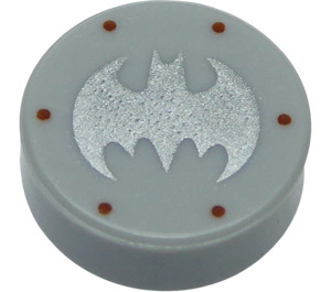 LEGO Medium steengrijs Tegel 1 x 1 Rond met Batman logo (35380 / 65308)