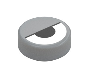 LEGO Medium Stone Gray Tile 1 x 1 Round with Eye with Half Shut Eyelid (104217 / 104225)