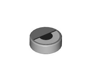 LEGO Medium Stone Gray Tile 1 x 1 Round with Eye with Half Shut Eyelid (104217 / 104225)