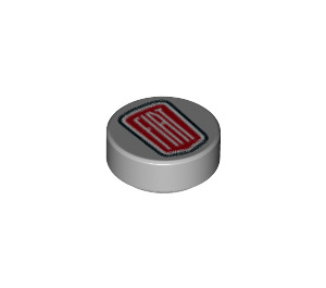 LEGO Gris pierre moyen Tuile 1 x 1 Rond avec Fiat logo (35380 / 67340)