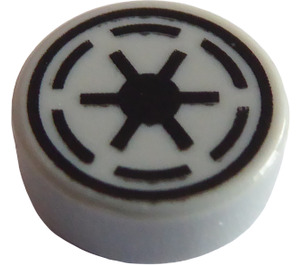 LEGO Střední kamenná šedá Dlaždice 1 x 1 Kolo s Galactic Republic Crest (16276 / 98138)