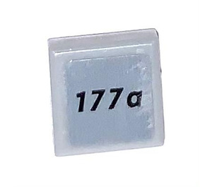 LEGO Medium Stone Gray Tile 1 x 1 with 177a Sticker with Groove (3070)