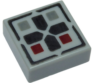 LEGO Mittleres Steingrau Fliese 1 x 1 mit Kreuz und Buttons mit Nut (3070 / 24641)